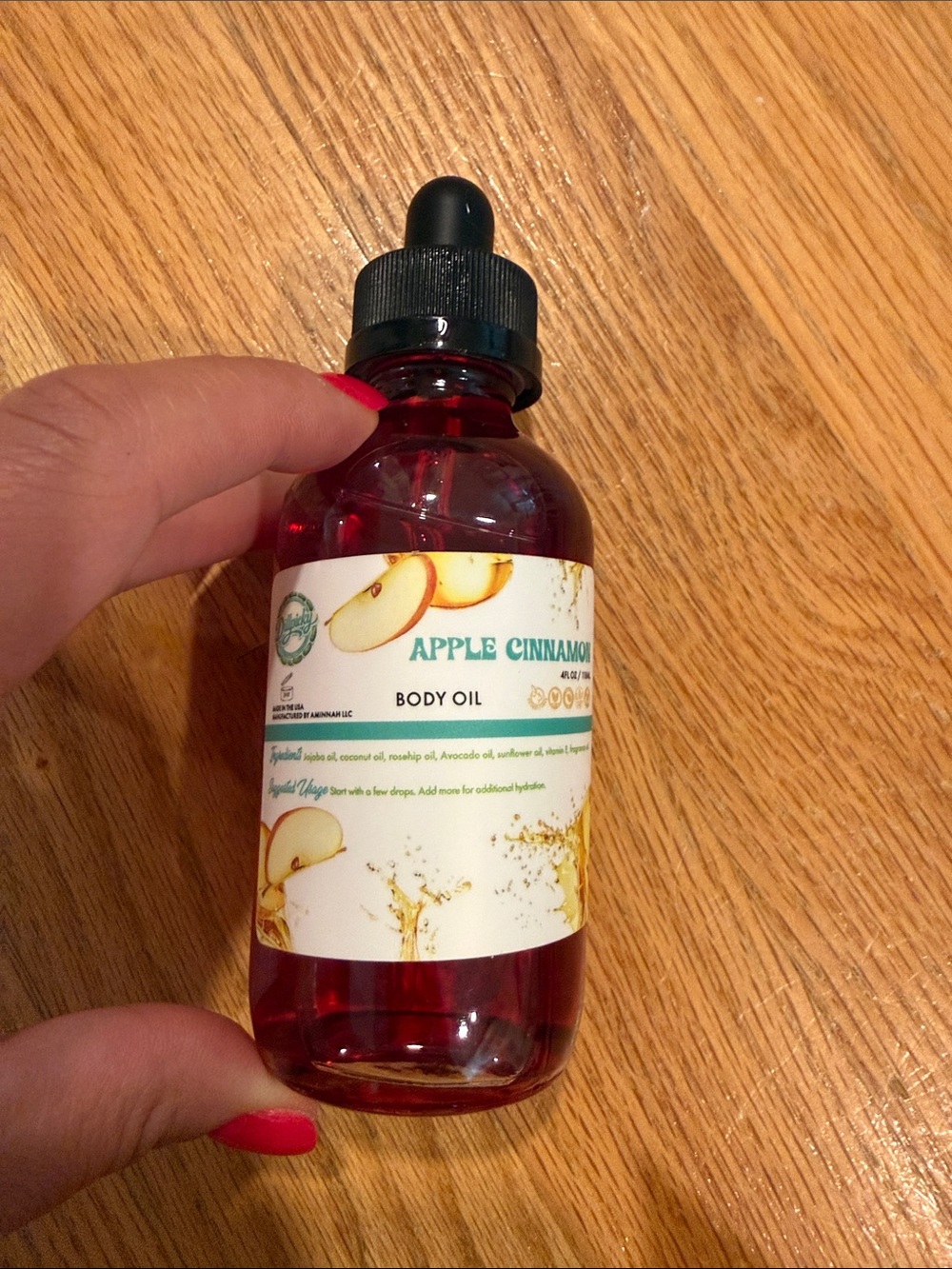 Aminnah Dillpicky Apple Cinnamon Natural Body Oil - Red 4 fl oz